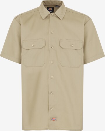 Chemise 'work shirt' DICKIES en beige : devant