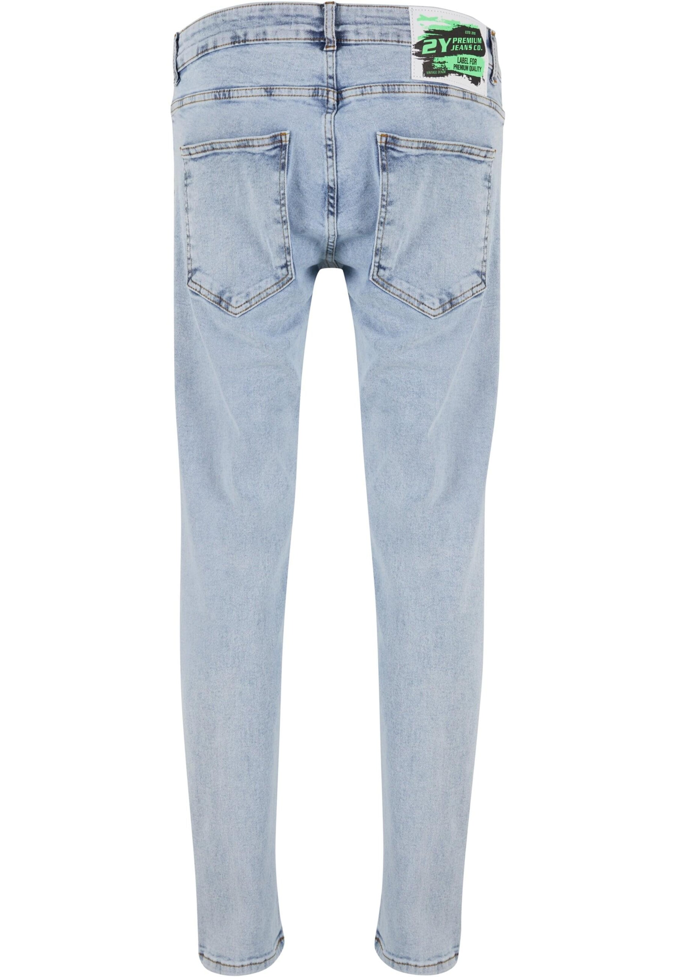 2Y Premium Tapered Jeans in Blue