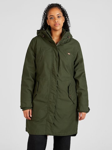 Ragwear Plus Winter Coat 'JANNISA' in Green: front