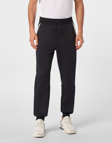 Plein Sport Tapered Trousers in Black: front