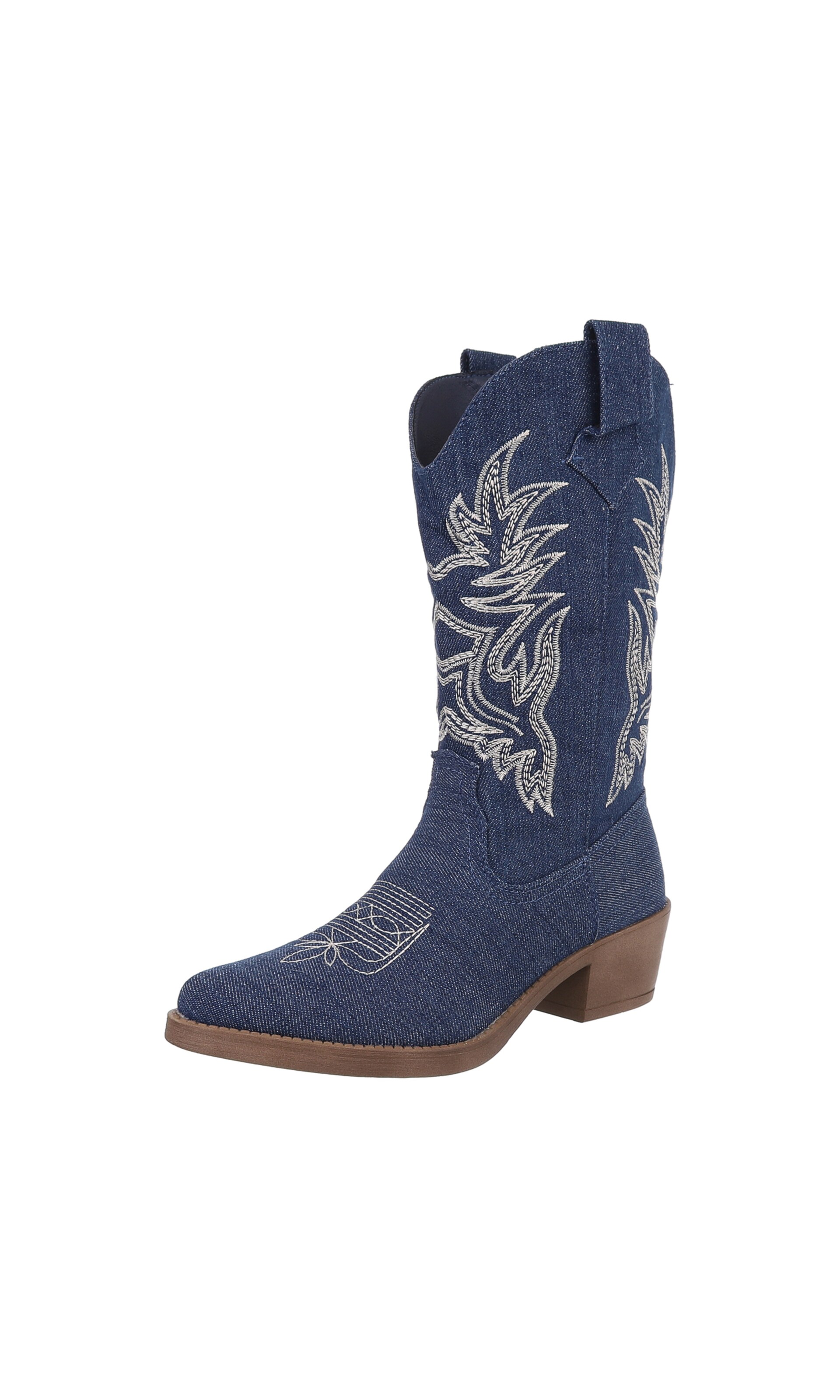 Ital-Design Cowboy Boots in Blue: front