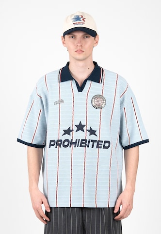 T-Shirt Prohibited en bleu : devant