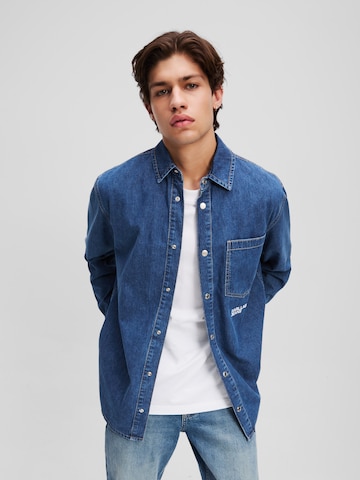 Karl Lagerfeld Regular fit Button Up Shirt in Blue: front
