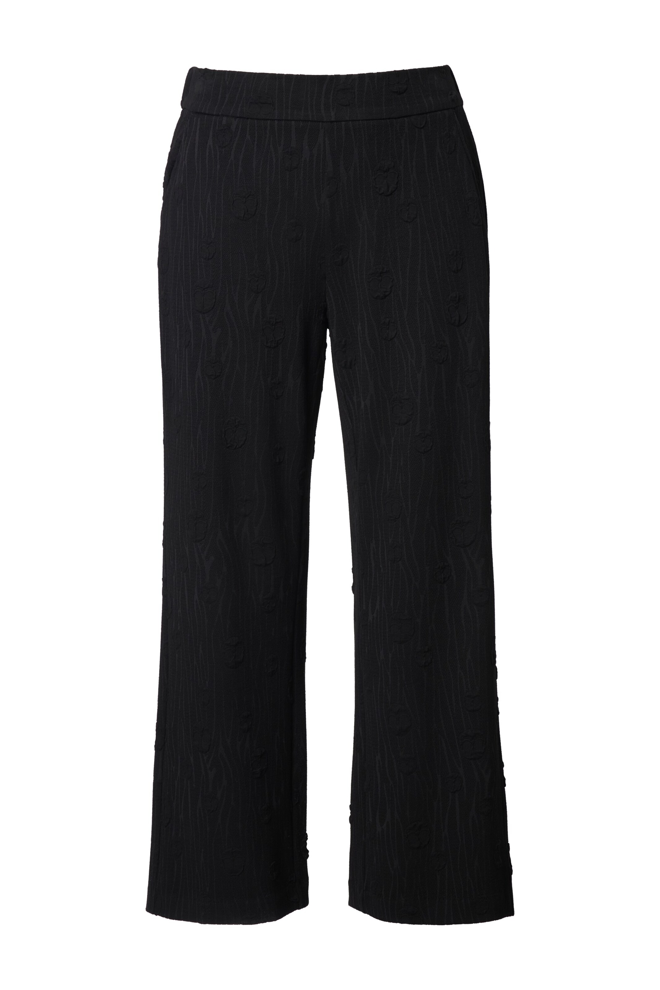 Ulla Popken Flared Pants in Black: front