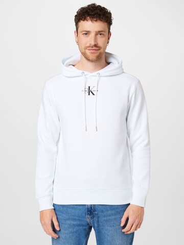 Sweat-shirt Calvin Klein Jeans en blanc : devant