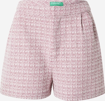 UNITED COLORS OF BENETTON Pleat-front trousers in Pink: front