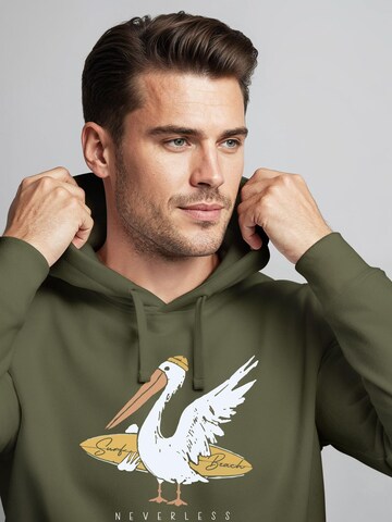 Neverless Sweatshirt 'Pelikan' in Green