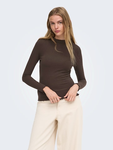 T-shirt 'ONLEMMA' ONLY en marron : devant