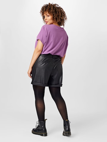 ONLY Curve Regular Pleat-Front Pants 'Emy' in Black