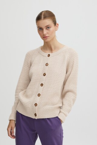 ICHI Strickcardigan 'ODANSA' in Beige: predná strana