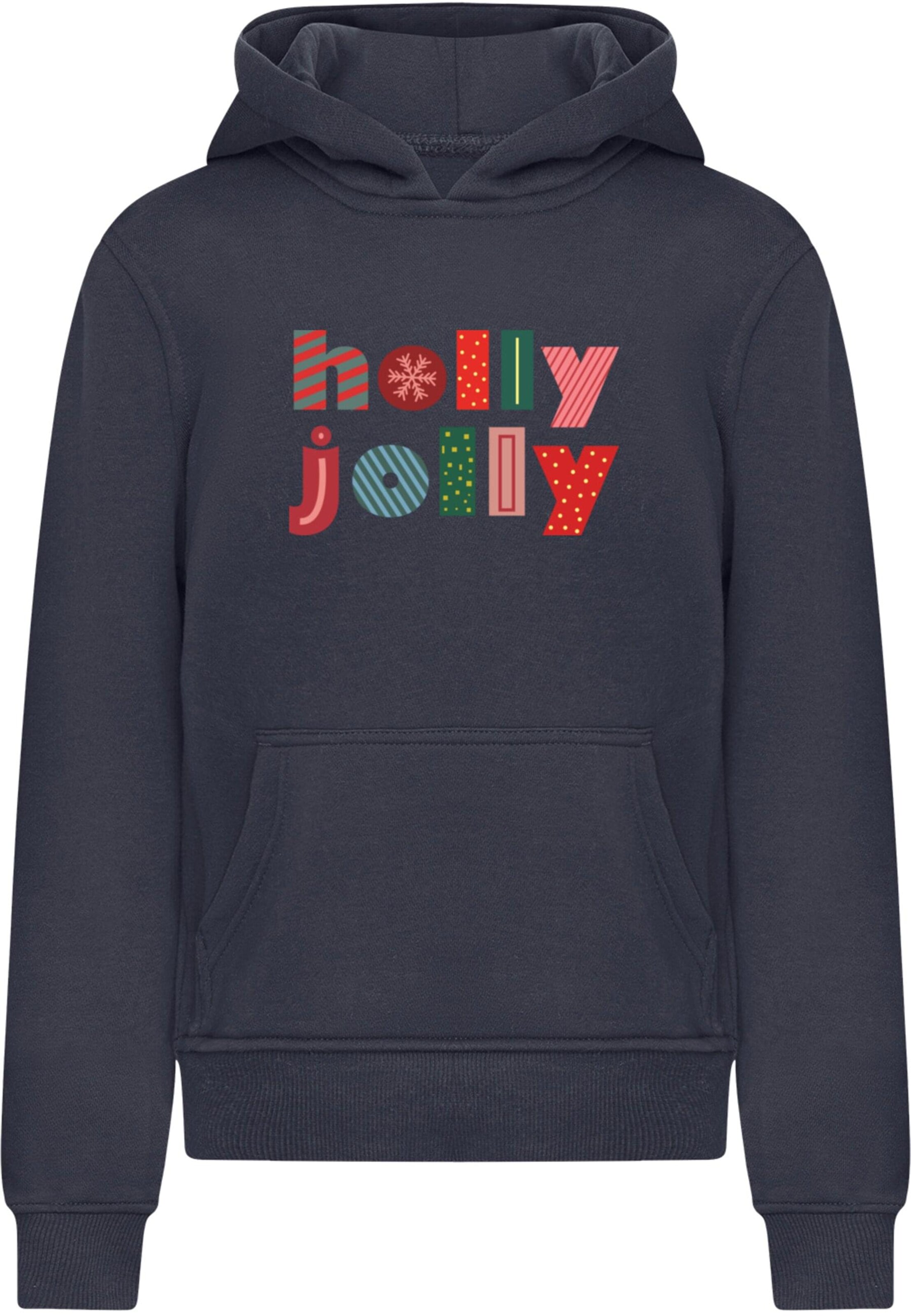 Merchcode Sweatshirt 'Christmas Holly Jolly Mood' in Blau: Vorderseite