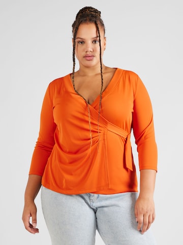 Lauren Ralph Lauren Plus - Camisa 'JAINAB' em laranja: frente