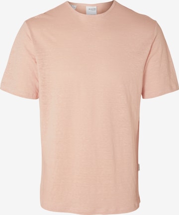 T-Shirt 'Bet' SELECTED HOMME en rose : devant