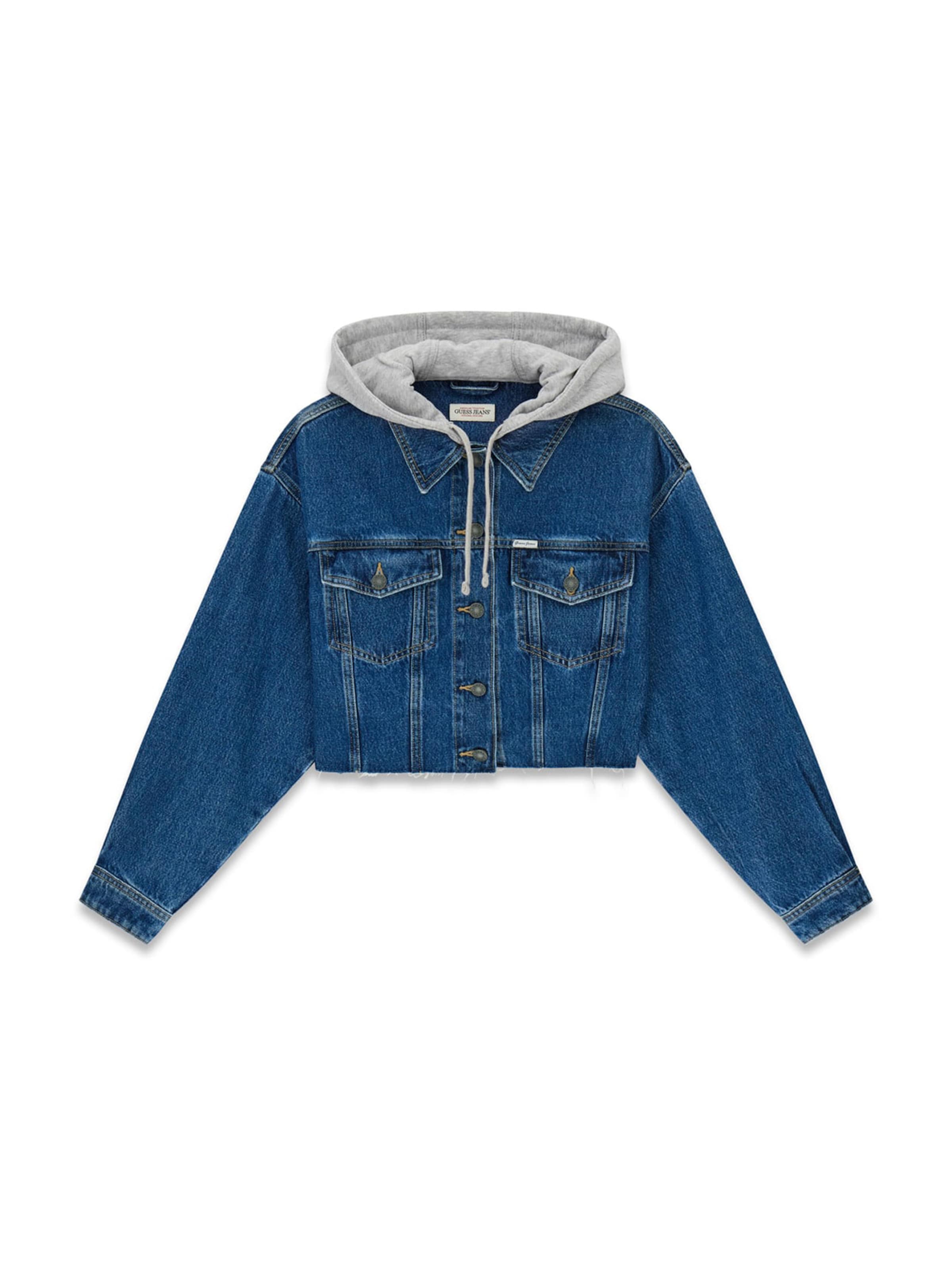 GUESS JEANS Přechodná bunda – modrá: přední strana