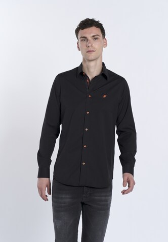 Coupe regular Chemise 'GIANFRANCO' DENIM CULTURE en noir