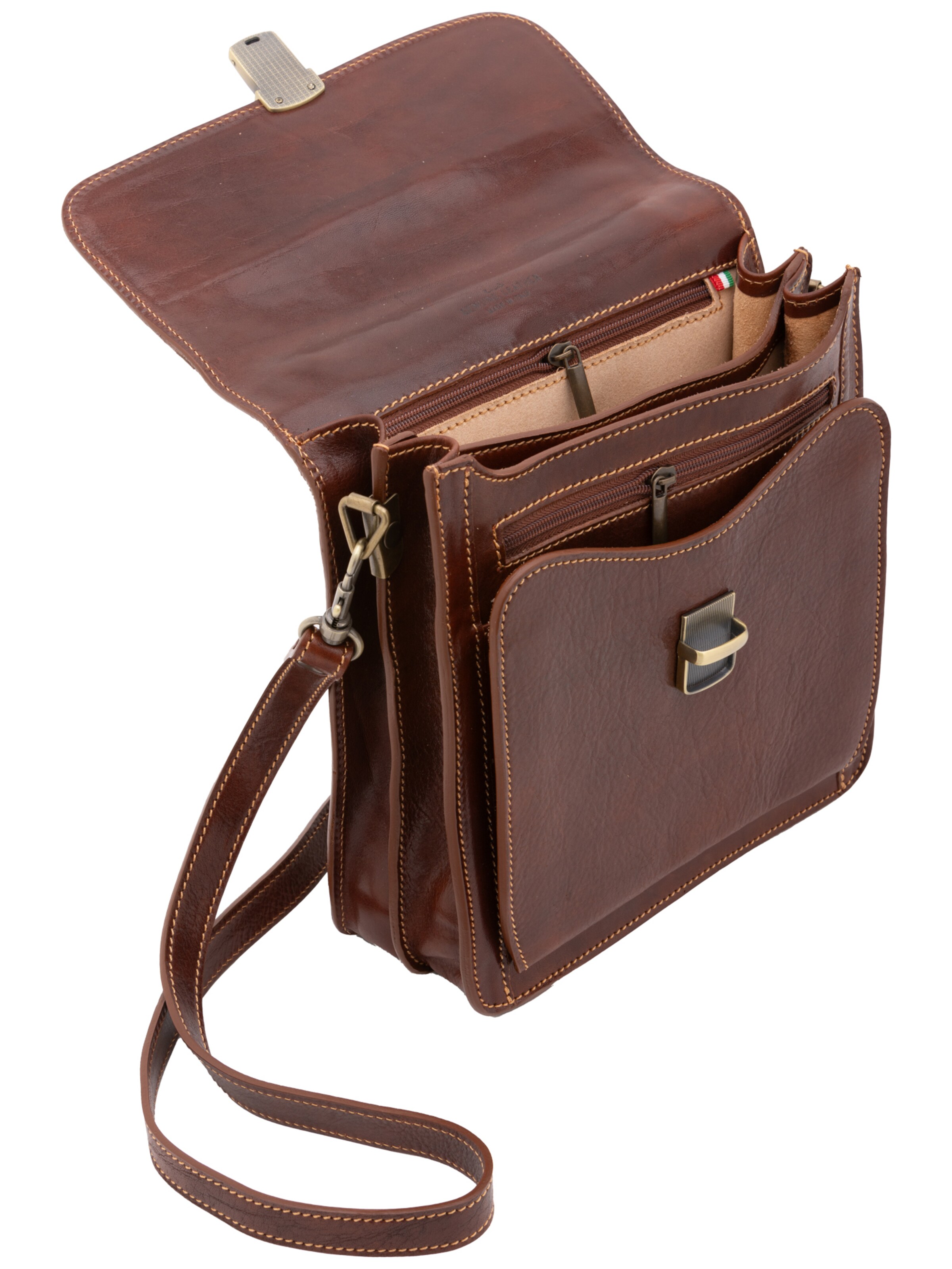 Borsa a tracolla 'Borsa a Tracolla Uomo Vera Pelle Vacchetta - Made in Italy' di I Fratelli in marrone