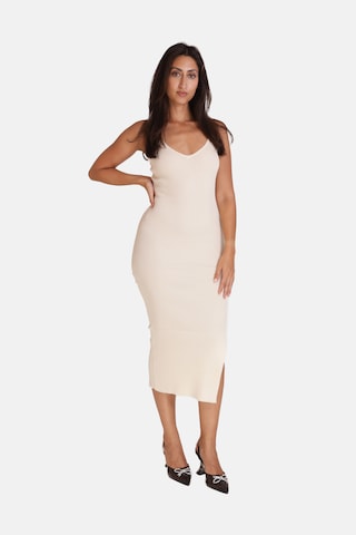 Robe Elara en beige : devant