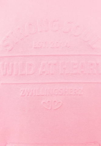 Sweat-shirt 'STRONG SOUL' Zwillingsherz en rose