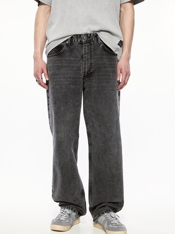 Pull&Bear Loosefit Jeans in Zwart: voorkant