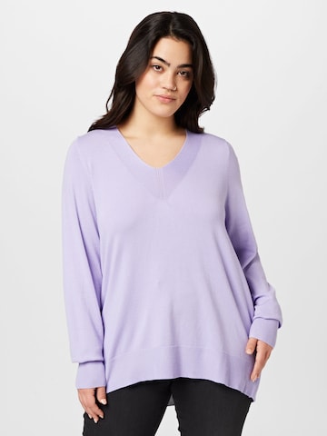 Zizzi Pullover 'CACARRIE' i lilla: forside