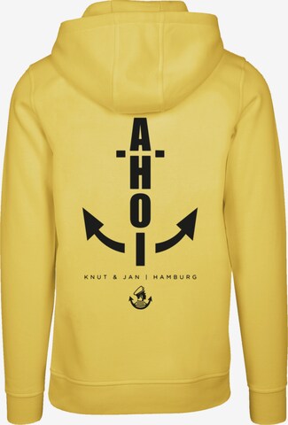 Sweat-shirt 'Ahoi Anker Knut & Jan Hamburg' F4NT4STIC en jaune