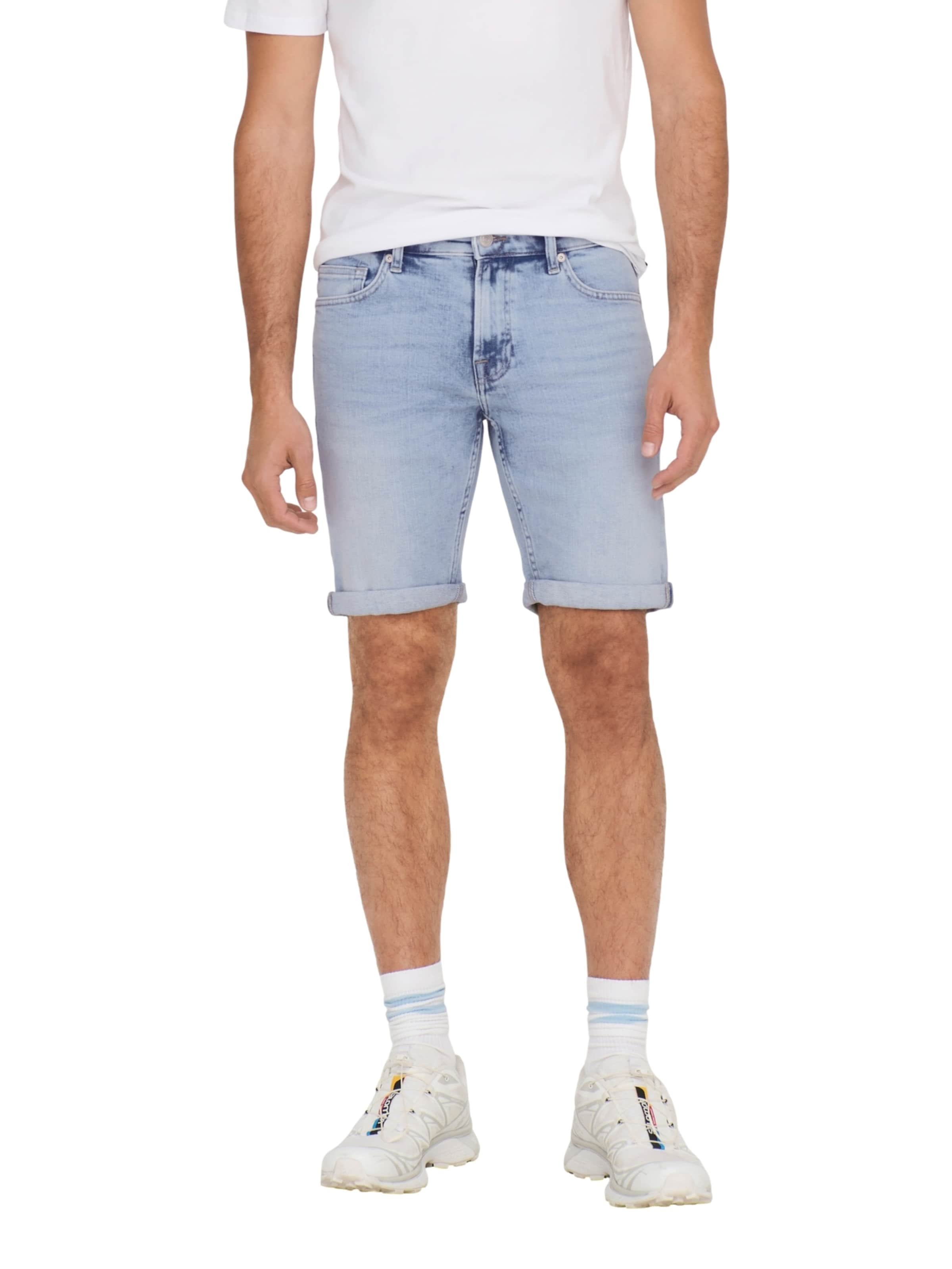 Only & Sons Slimfit Shorts ONSPly in Blau: Vorderseite