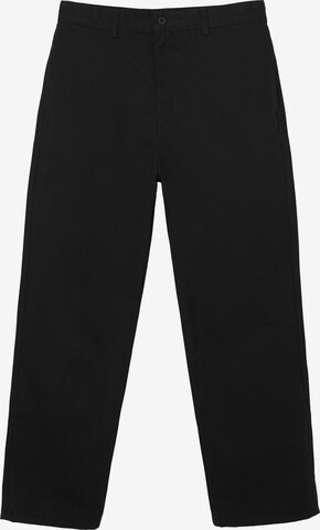 Pull&Bear Bő szár Chino nadrág - fekete: elől