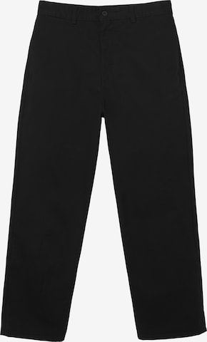 Wide Leg Pantalon chino Pull&Bear en noir : devant