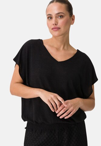 zero Shirt mit Rückenausschnitt in Schwarz: Vorderseite