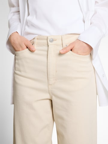 TOM TAILOR DENIM Wide leg Jeans 'Linou' in Beige