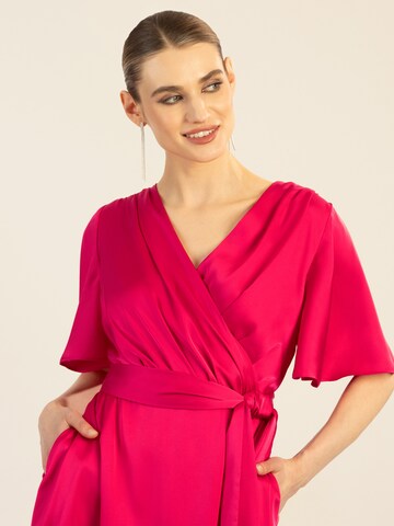 APART Midi-Satinkleid in Pink