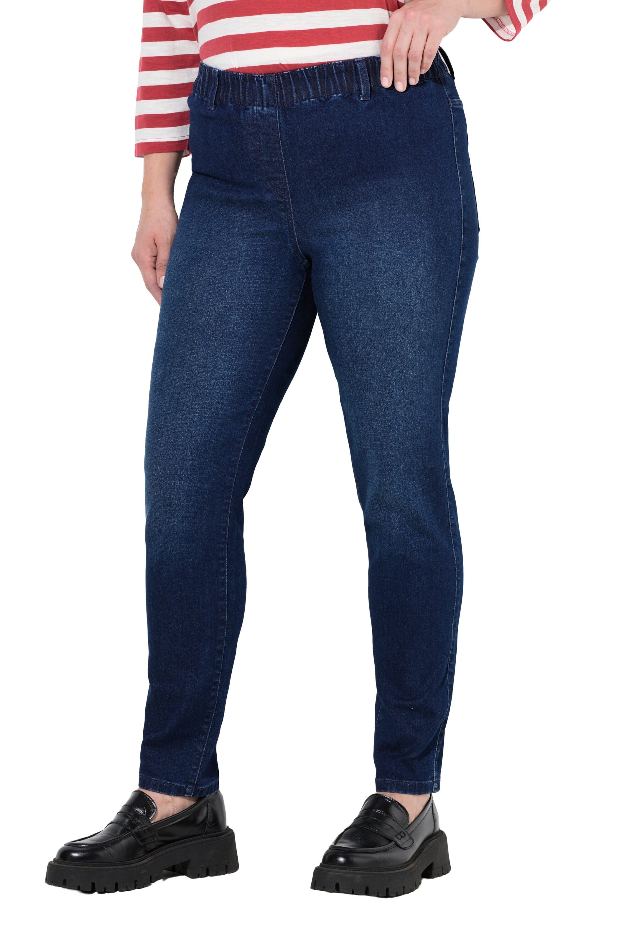 Ulla Popken Skinny Jeans in Blauw: voorkant