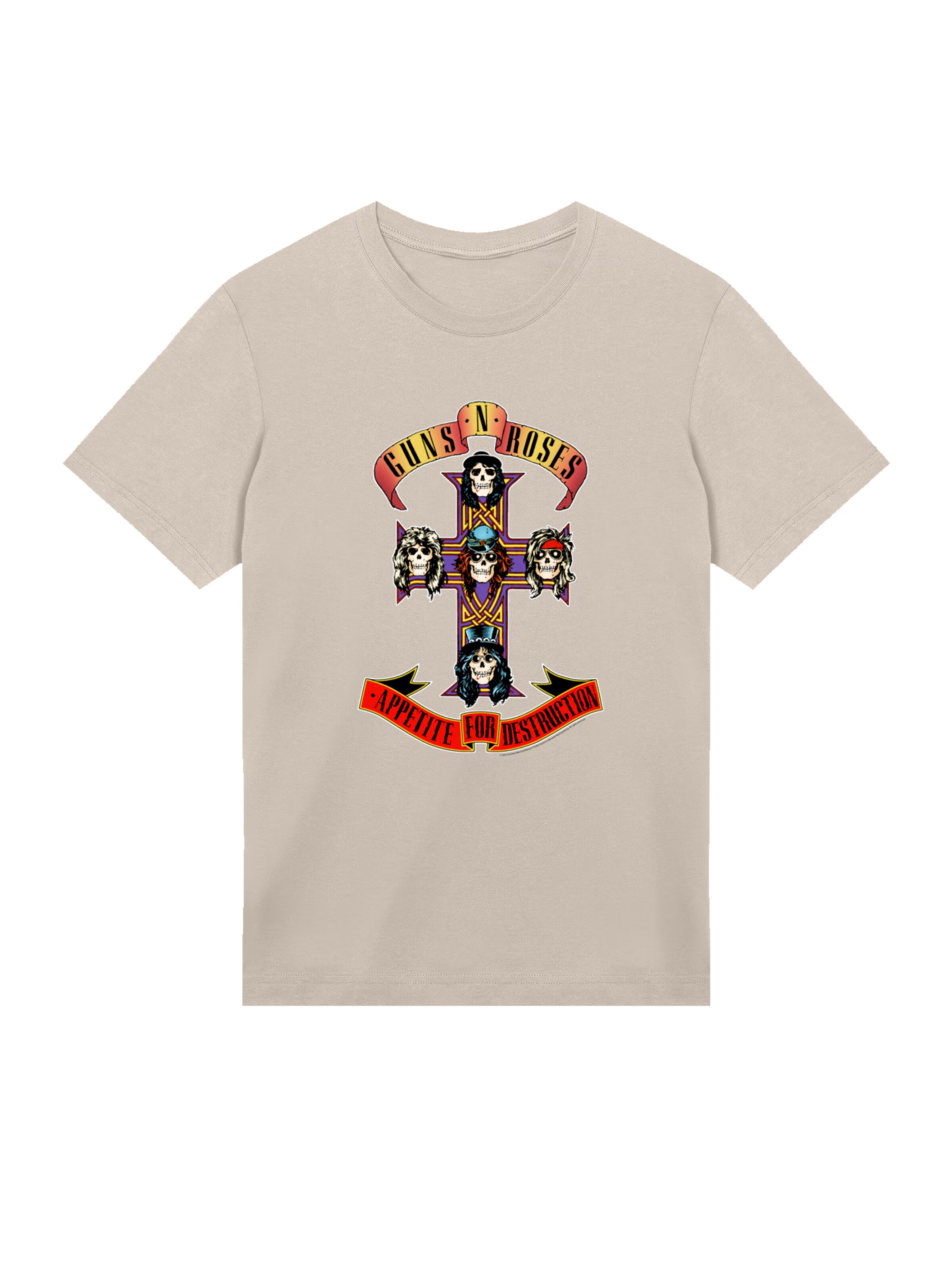 F4NT4STIC T-Shirt 'Guns 'n' Roses Appetite For Destruction' in Beige: Vorderseite