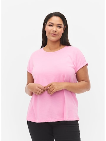 Zizzi T-Shirt 'Katja' in Pink: predná strana