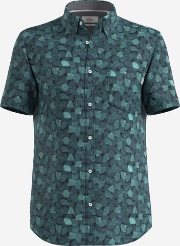 s.Oliver Slim fit Button Up Shirt in Blue: front