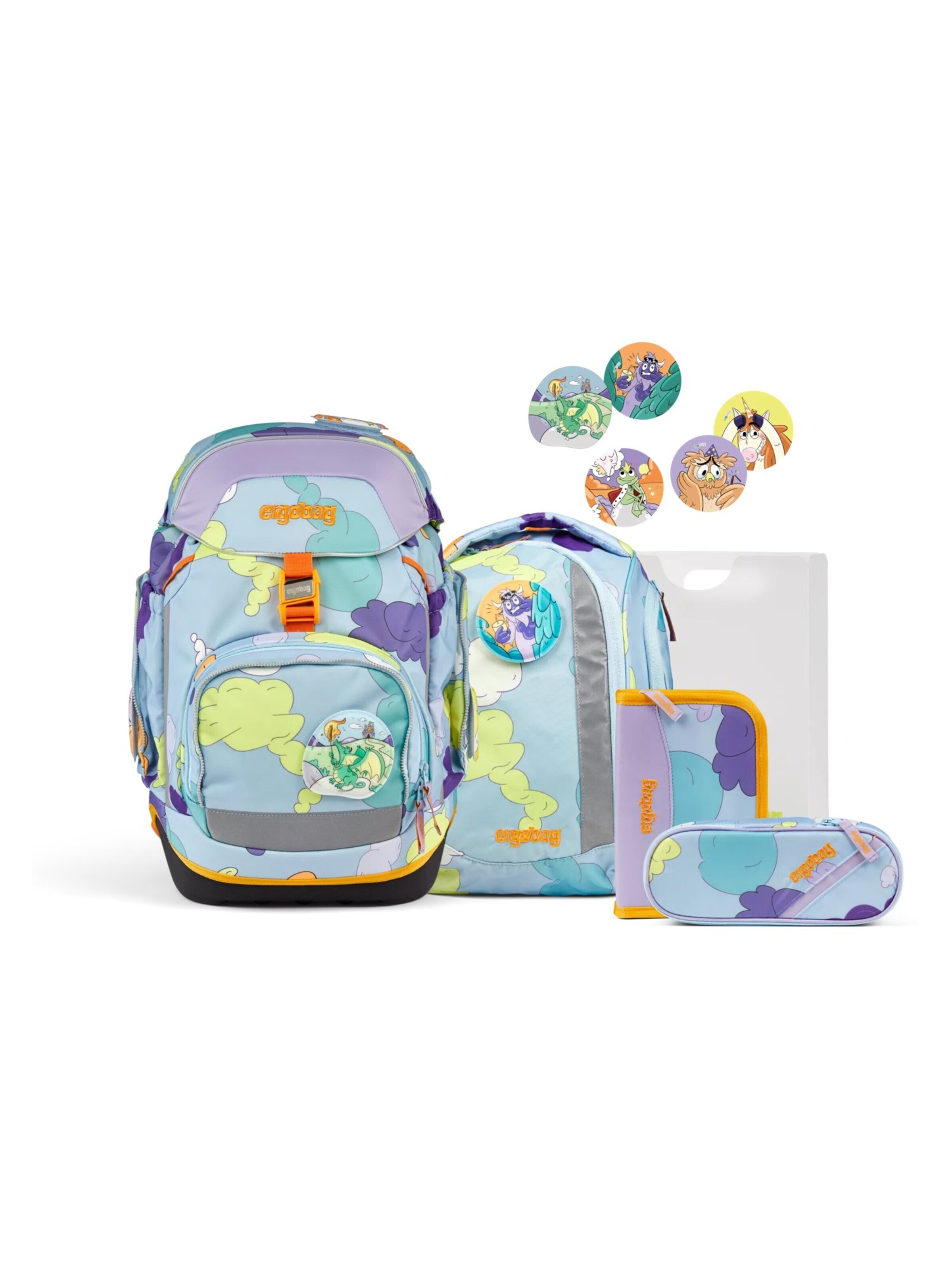 ergobag Backpack 'Schulranzen-Set pack Set' in Blue: front
