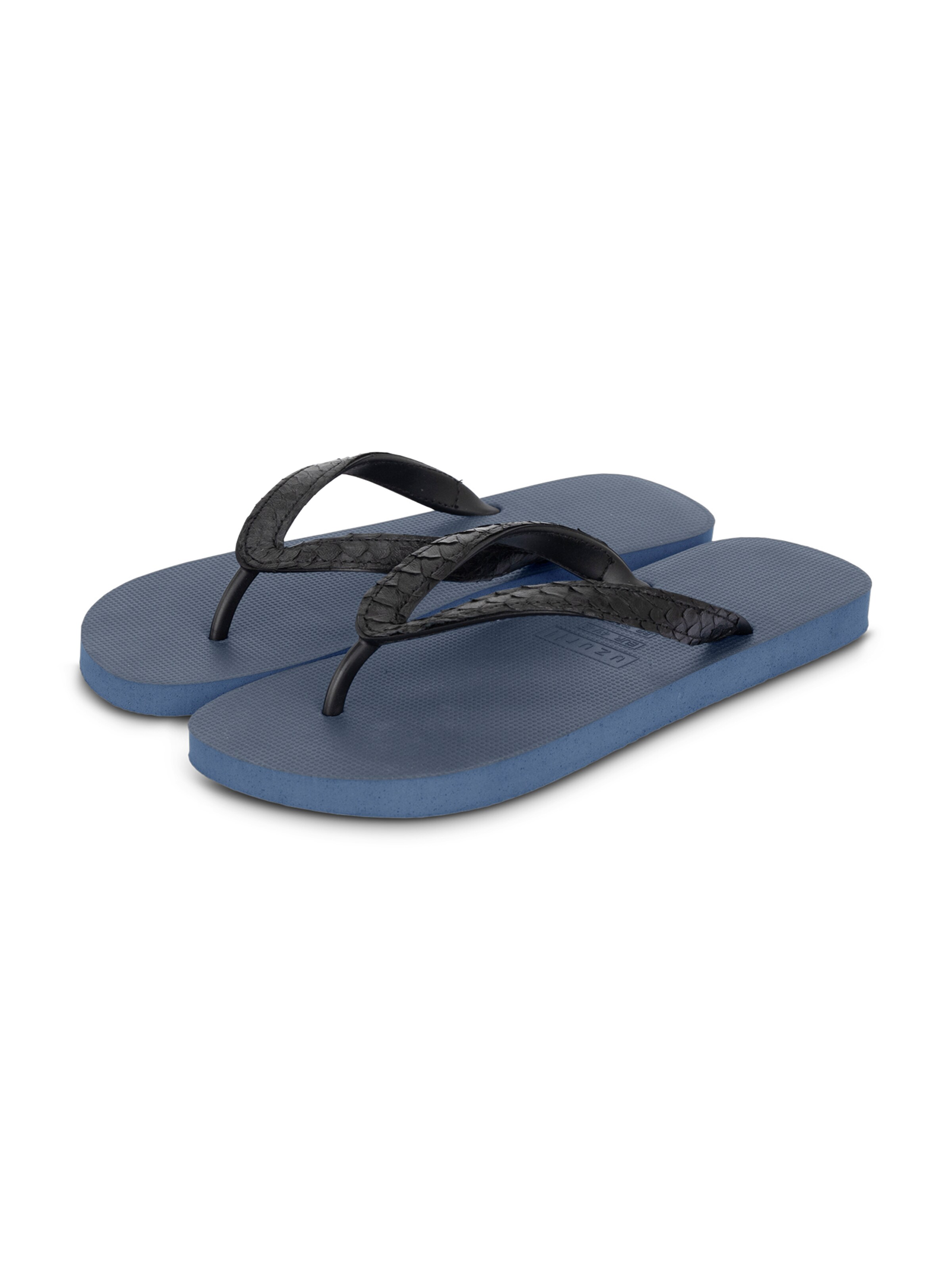 Uzurii Luxury Footwear T-Bar Sandals 'Python' in Blue