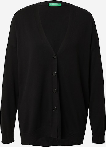 UNITED COLORS OF BENETTON Knit Cardigan in Black: front