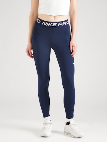 NIKE Skinny Sportbroek in Blauw: voorkant