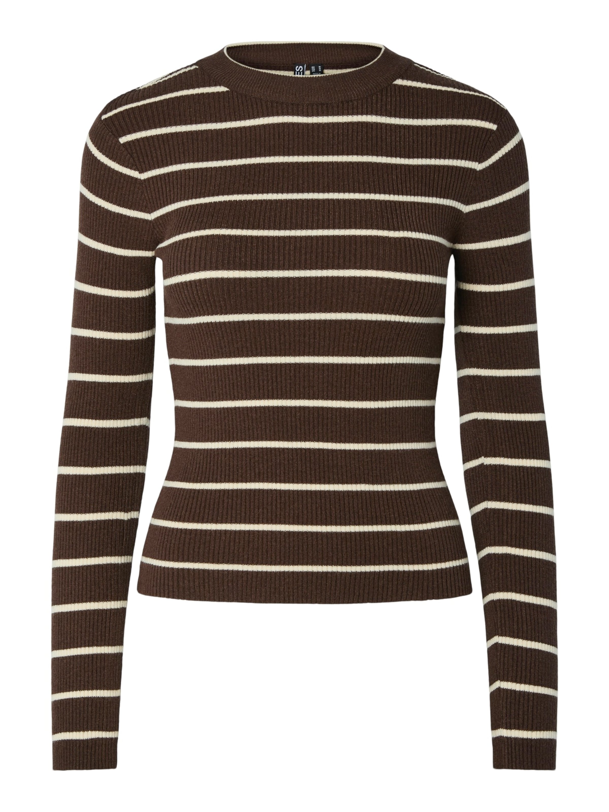 PIECES Pulover | rjava barva: sprednja stran