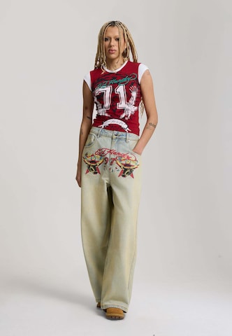 Ed Hardy Свободный крой Джинсы в Синий