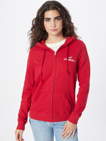 HOLLISTER Sweat jacket in Red: front