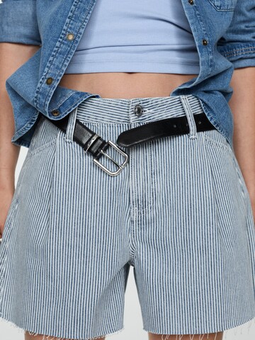 MANGO Regular Bandplooi jeans 'IBIZA' in Blauw