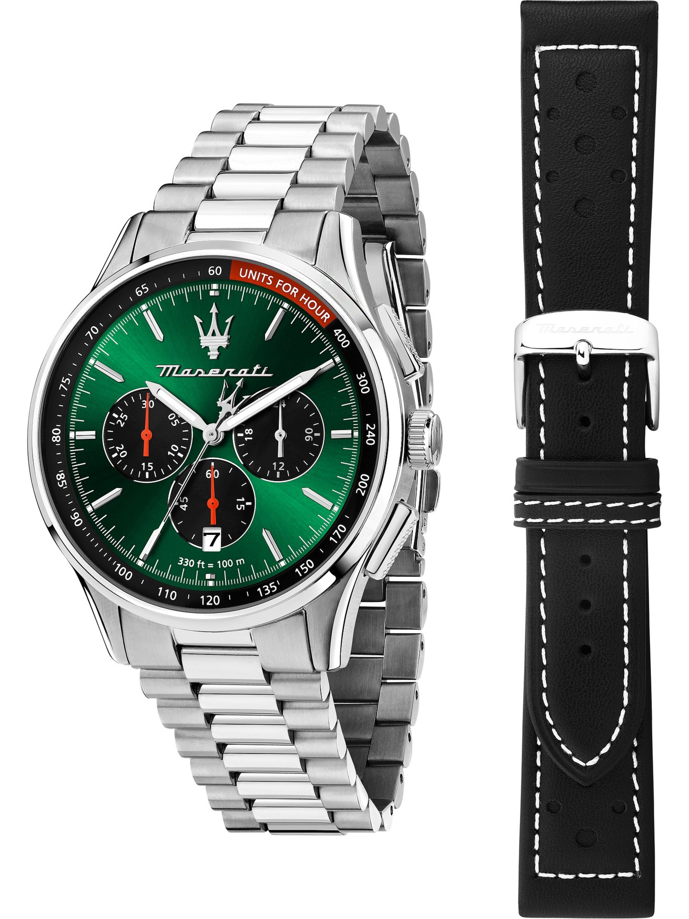 Maserati Analog Watch in Silver: front