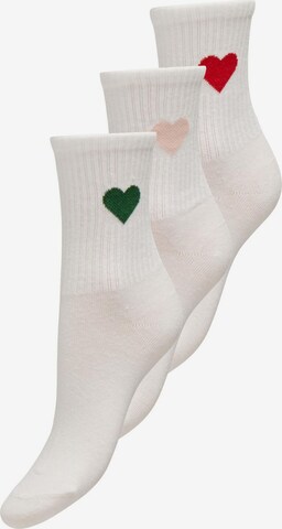ONLY Къси чорапи 'TALIA' в бяло: отпред