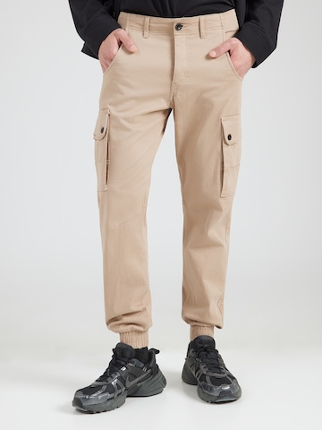 JACK & JONES Tapered Cargo nadrágok 'JWHPAUL JJWARNER' - bézs: elől