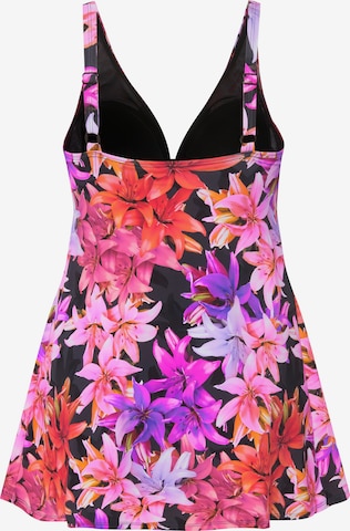 Ulla Popken Bralette Swimsuit Dress in Mixed colors