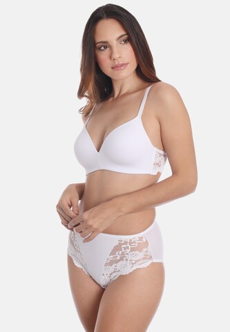 sassa T-shirt Bra 'Classic' in White: front