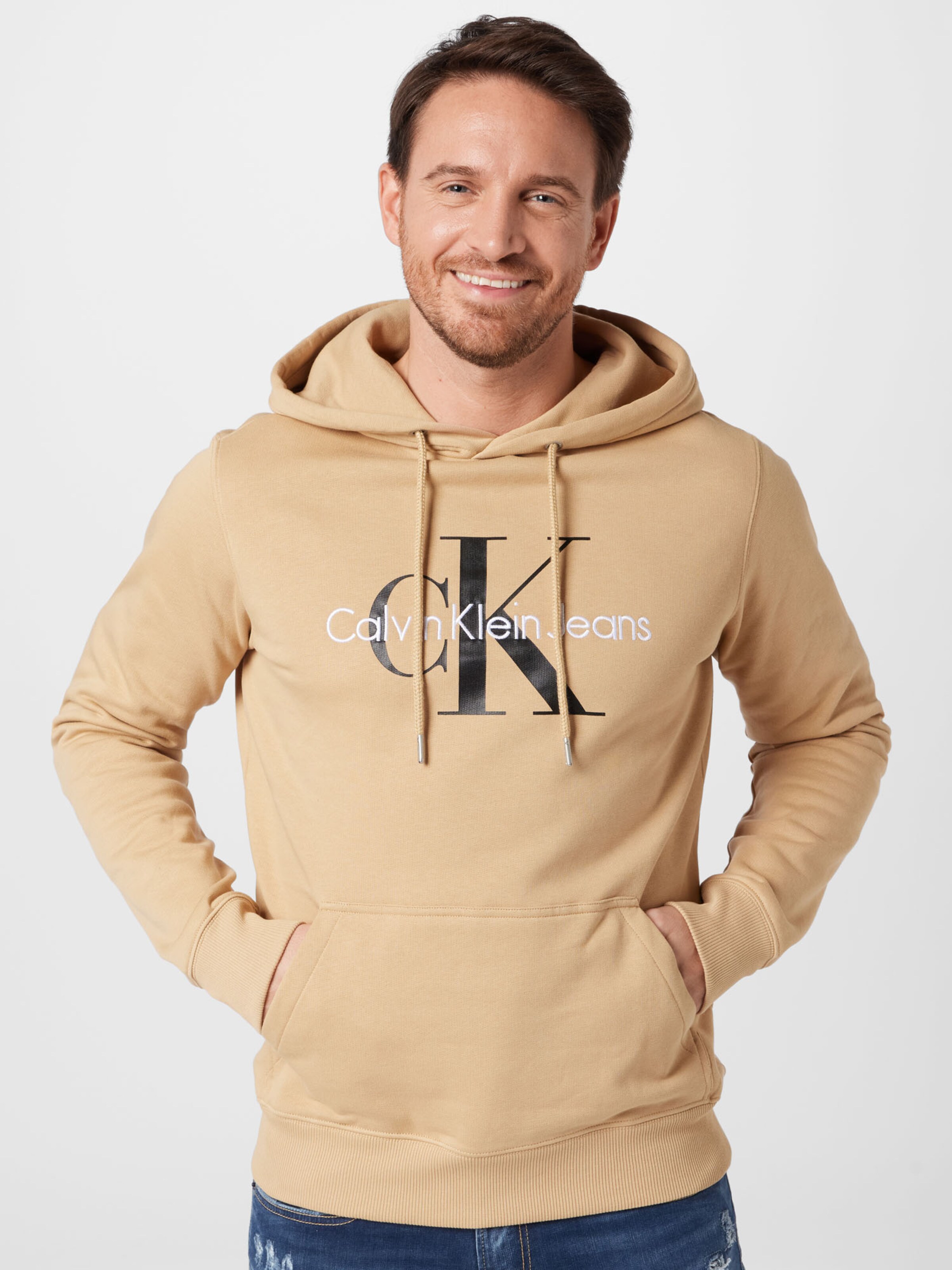 beige calvin klein hoodie