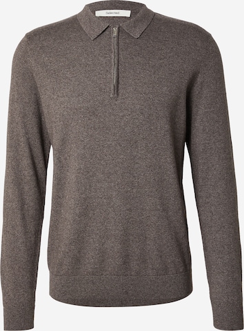 Pull-over 'SLHBERG' SELECTED en marron : devant